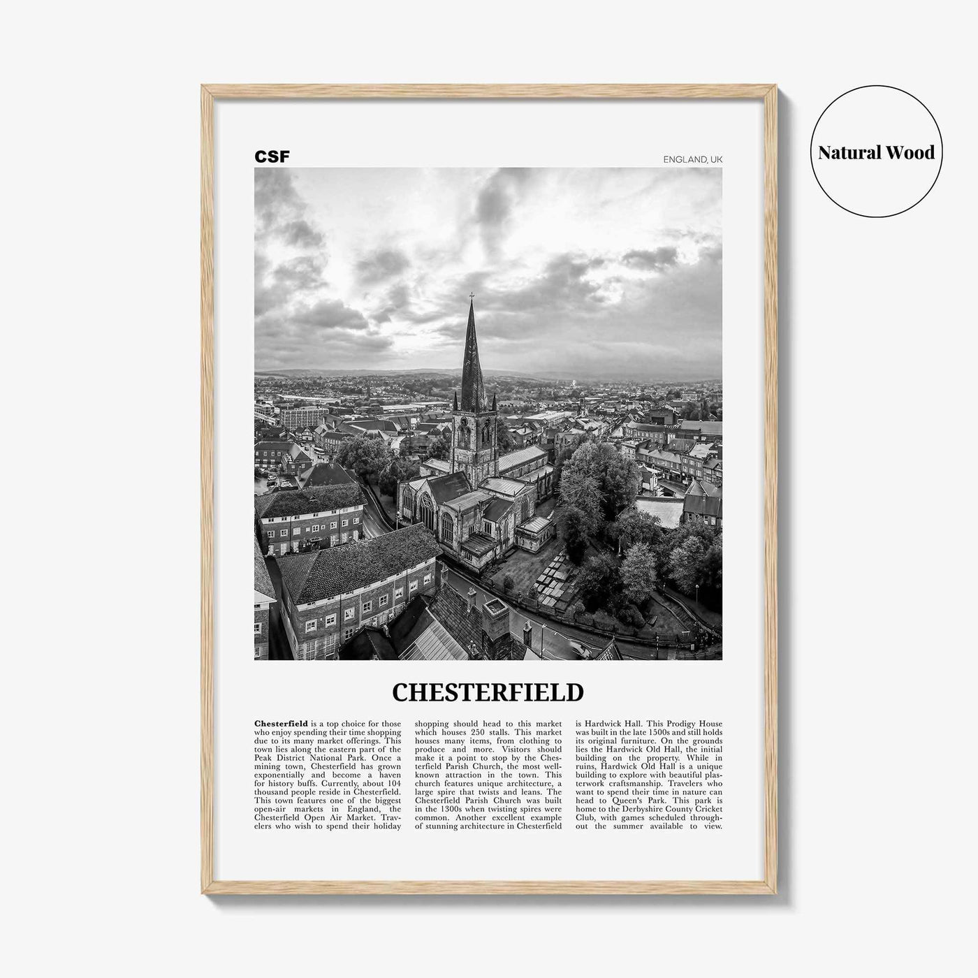 Chesterfield Print Black and White, Chesterfield Wall Art, Chesterfield Poster, Chesterfield Photo, Chesterfield Décor, Chesterfield Map