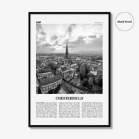 Chesterfield Print Black and White, Chesterfield Wall Art, Chesterfield Poster, Chesterfield Photo, Chesterfield Décor, Chesterfield Map