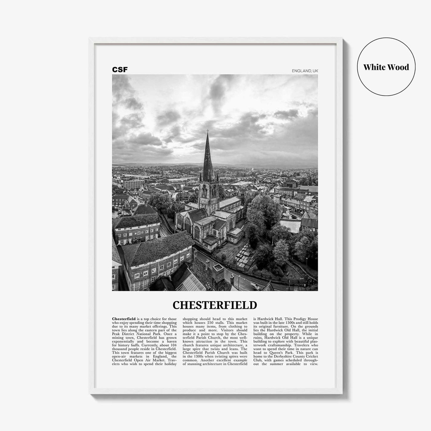 Chesterfield Print Black and White, Chesterfield Wall Art, Chesterfield Poster, Chesterfield Photo, Chesterfield Décor, Chesterfield Map