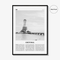 Chetumal Print Black and White, Chetumal Wall Art, Chetumal Poster, Chetumal Photo, Chetumal Wall Décor, Chetumal Map, Mexico