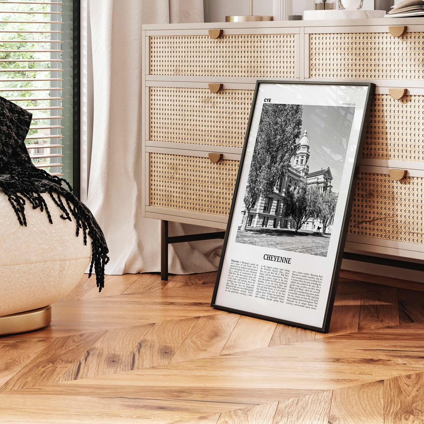 Cheyenne Print Black and White, Cheyenne Wall Art, Cheyenne Poster, Cheyenne Photo, Cheyenne Wall Décor, Cheyenne Map, Wyoming, USA