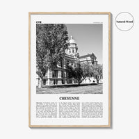 Cheyenne Print Black and White, Cheyenne Wall Art, Cheyenne Poster, Cheyenne Photo, Cheyenne Wall Décor, Cheyenne Map, Wyoming, USA