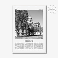 Cheyenne Print Black and White, Cheyenne Wall Art, Cheyenne Poster, Cheyenne Photo, Cheyenne Wall Décor, Cheyenne Map, Wyoming, USA