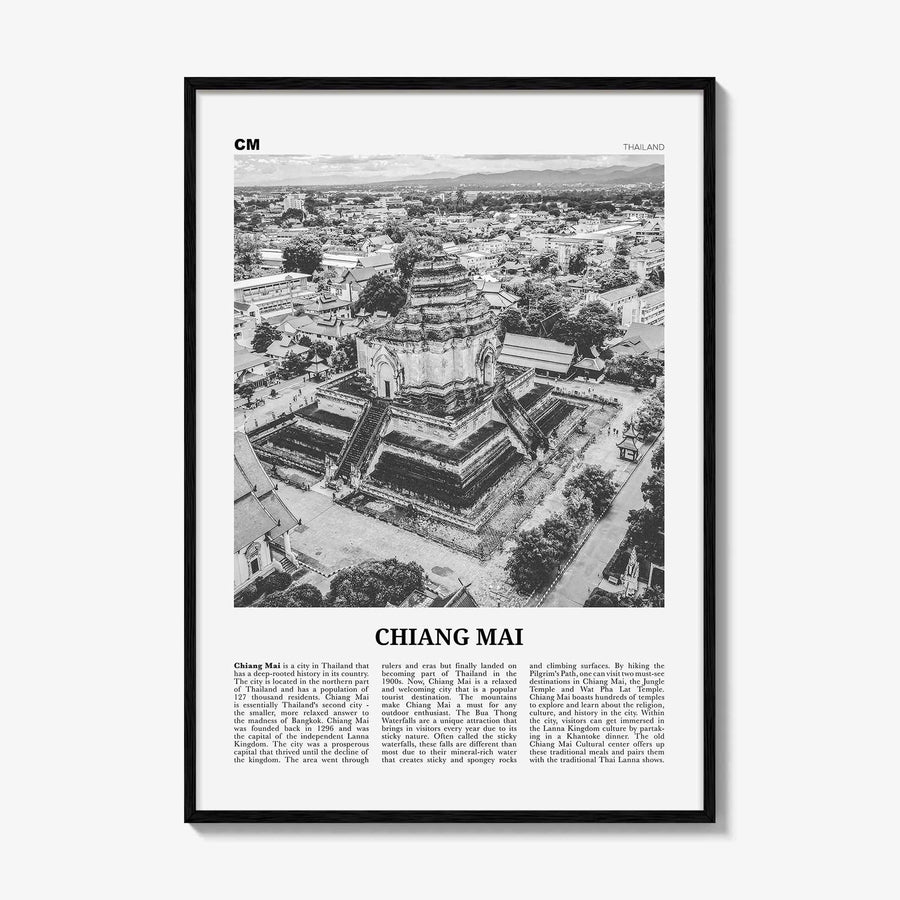 Chiang Mai Print Black and White, Chiang Mai Wall Art, Chiang Mai Poster, Chiang Mai Photo, Chiang Mai Wall Décor, Thailand