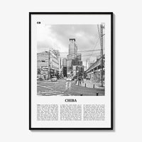 Chiba Print Black and White, Chiba Wall Art, Chiba Poster, Chiba Photo, Chiba Wall Décor, Chiba Map, Japan
