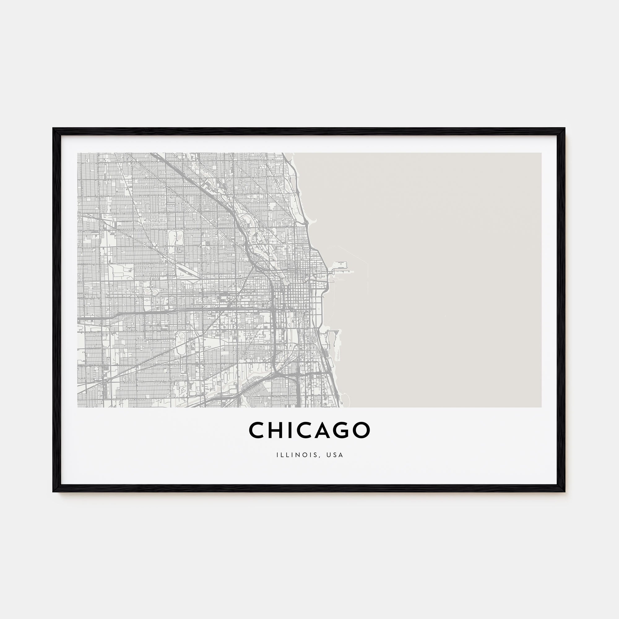 Chicago Map Landscape Poster