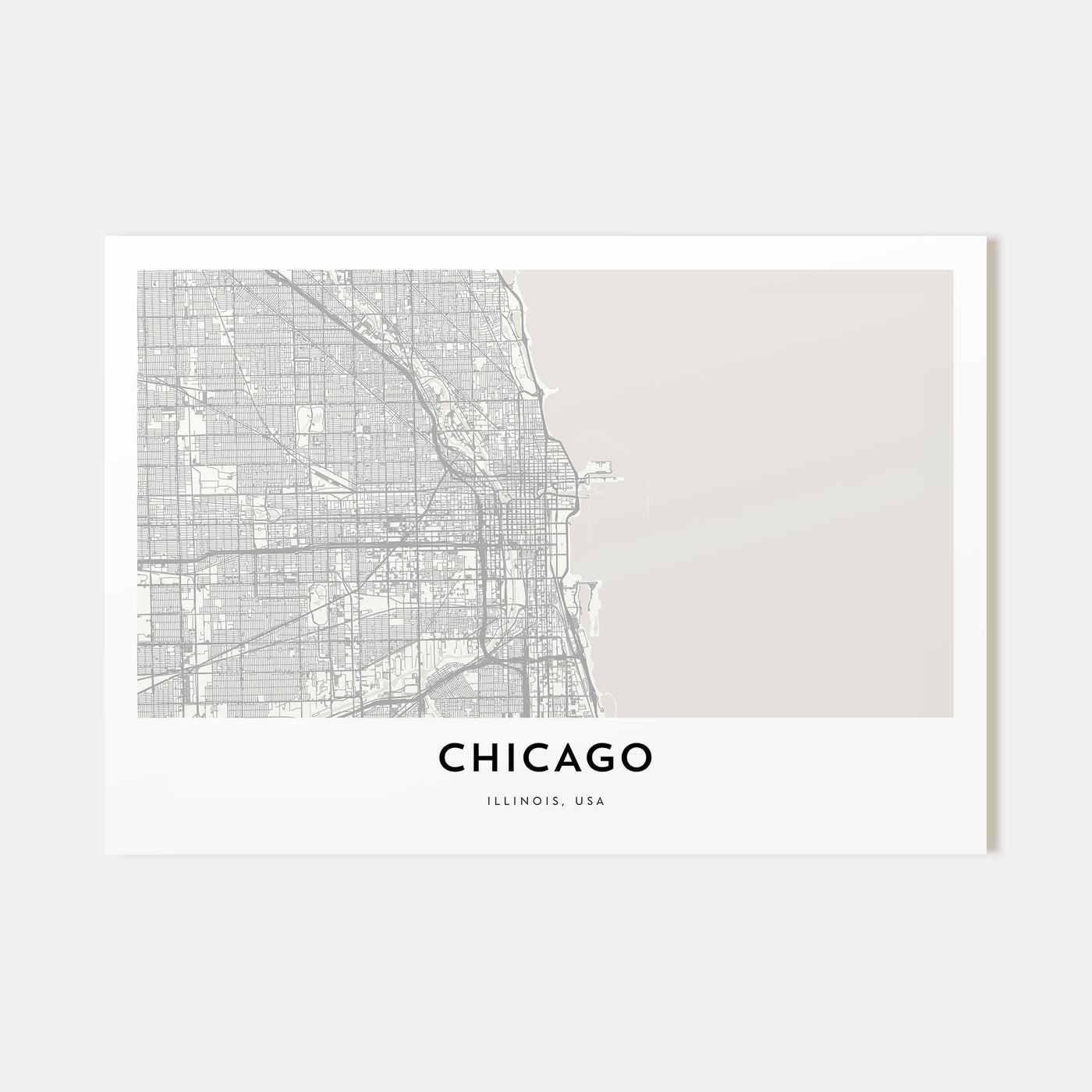 Chicago Map Landscape Poster