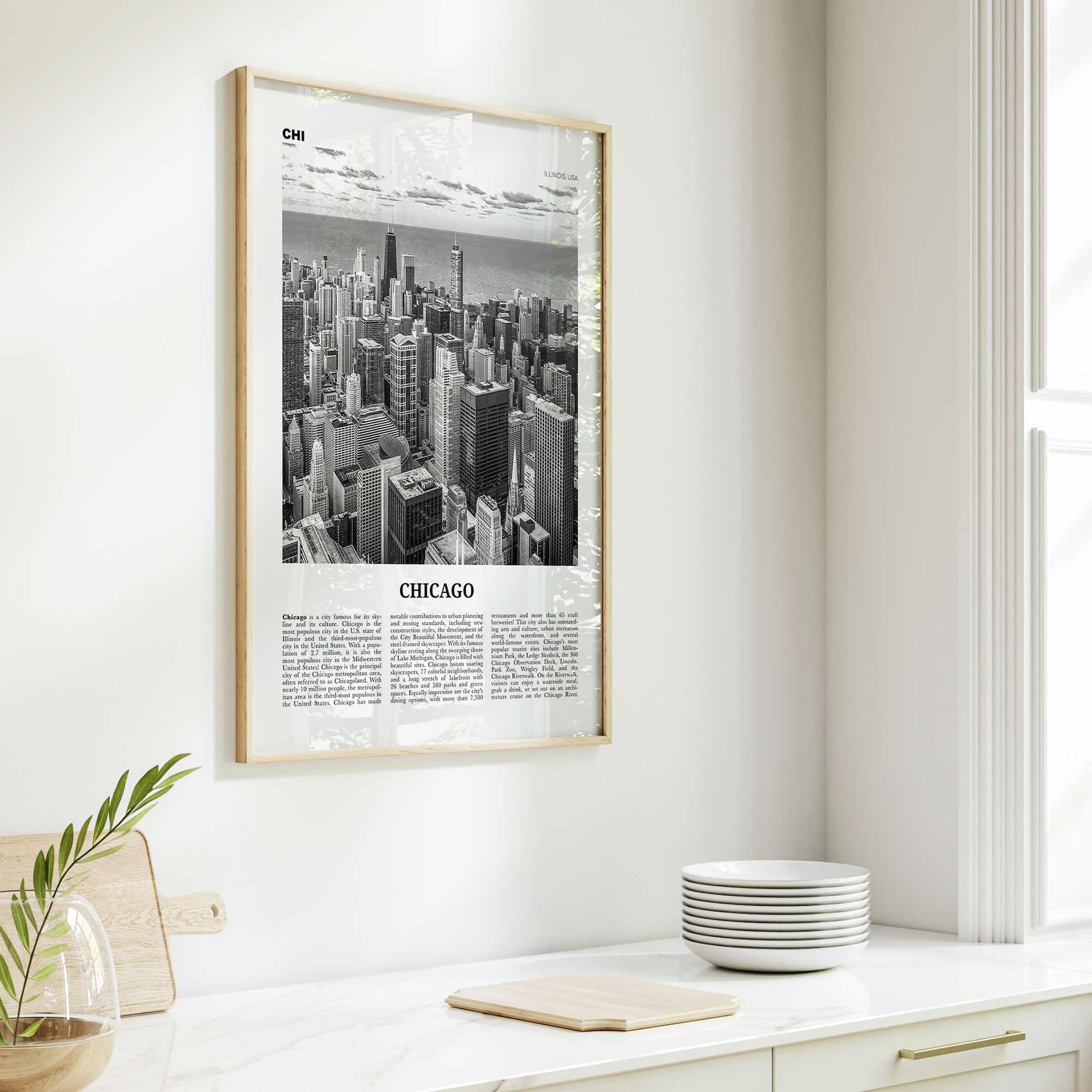 Chicago Print Black and White No 1, Chicago Wall Art, Chicago Poster, Chicago Photo, Chicago Decor, Illinois, USA, United States