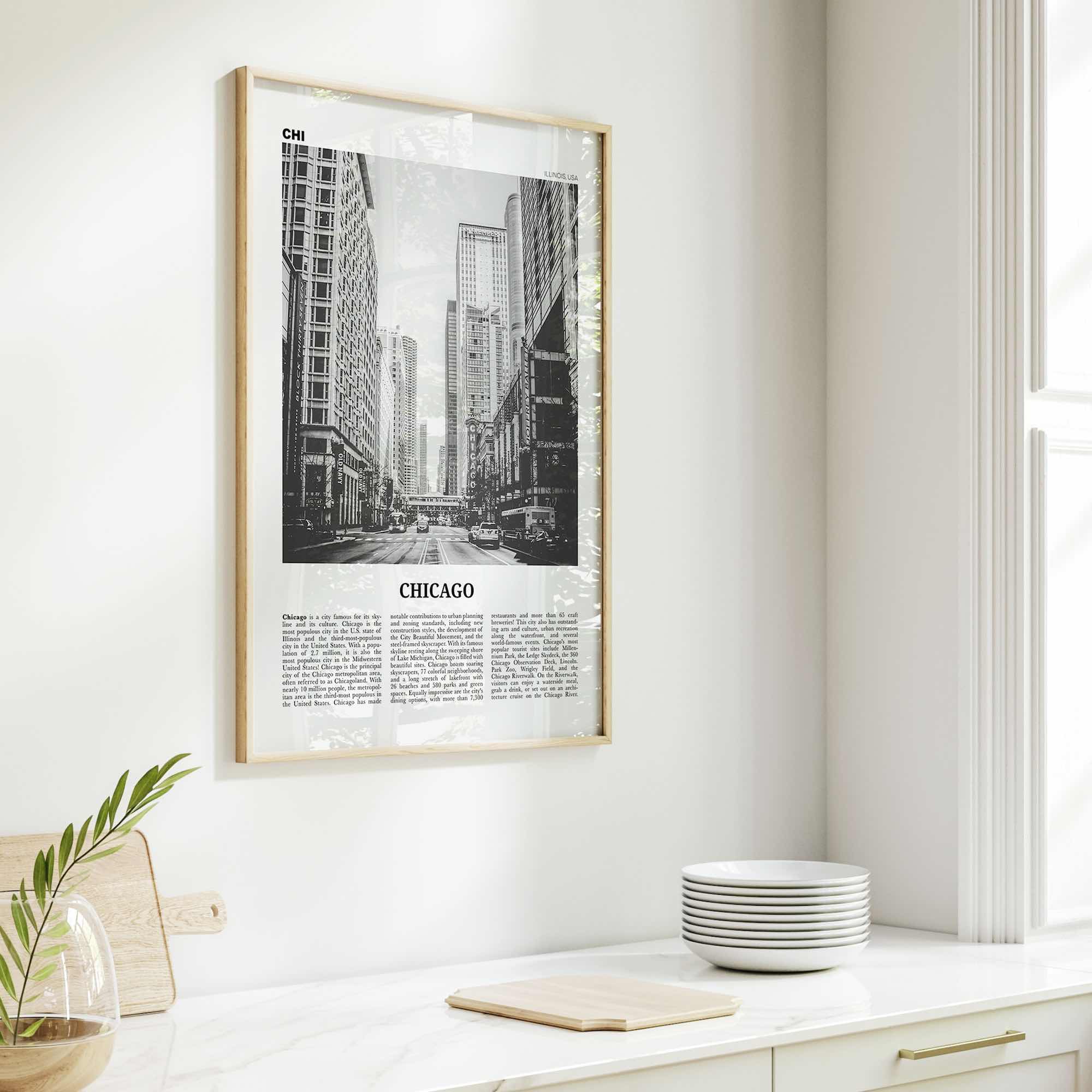 Chicago Print Black and White No 3, Chicago Wall Art, Chicago Poster, Chicago Photo, Chicago Decor, Illinois, USA, United States