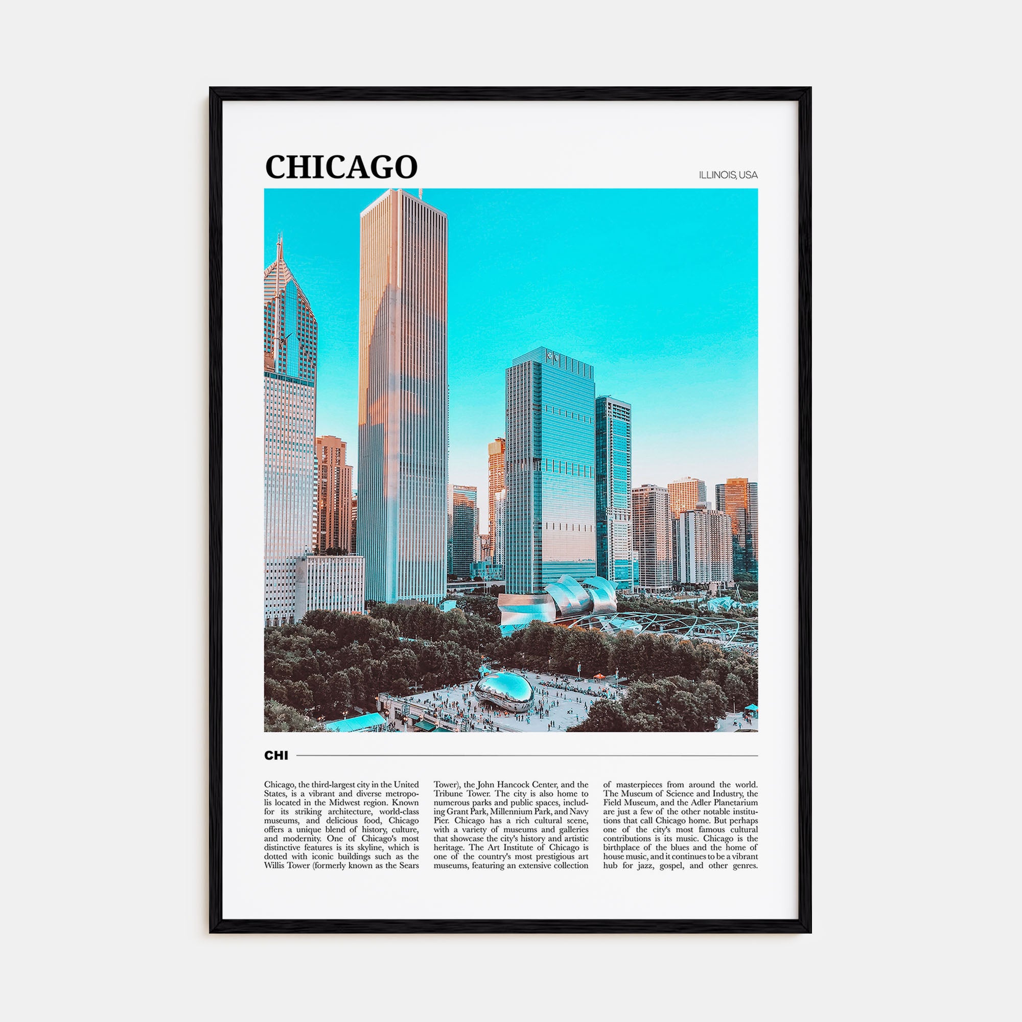 Chicago Travel Color No 1 Poster