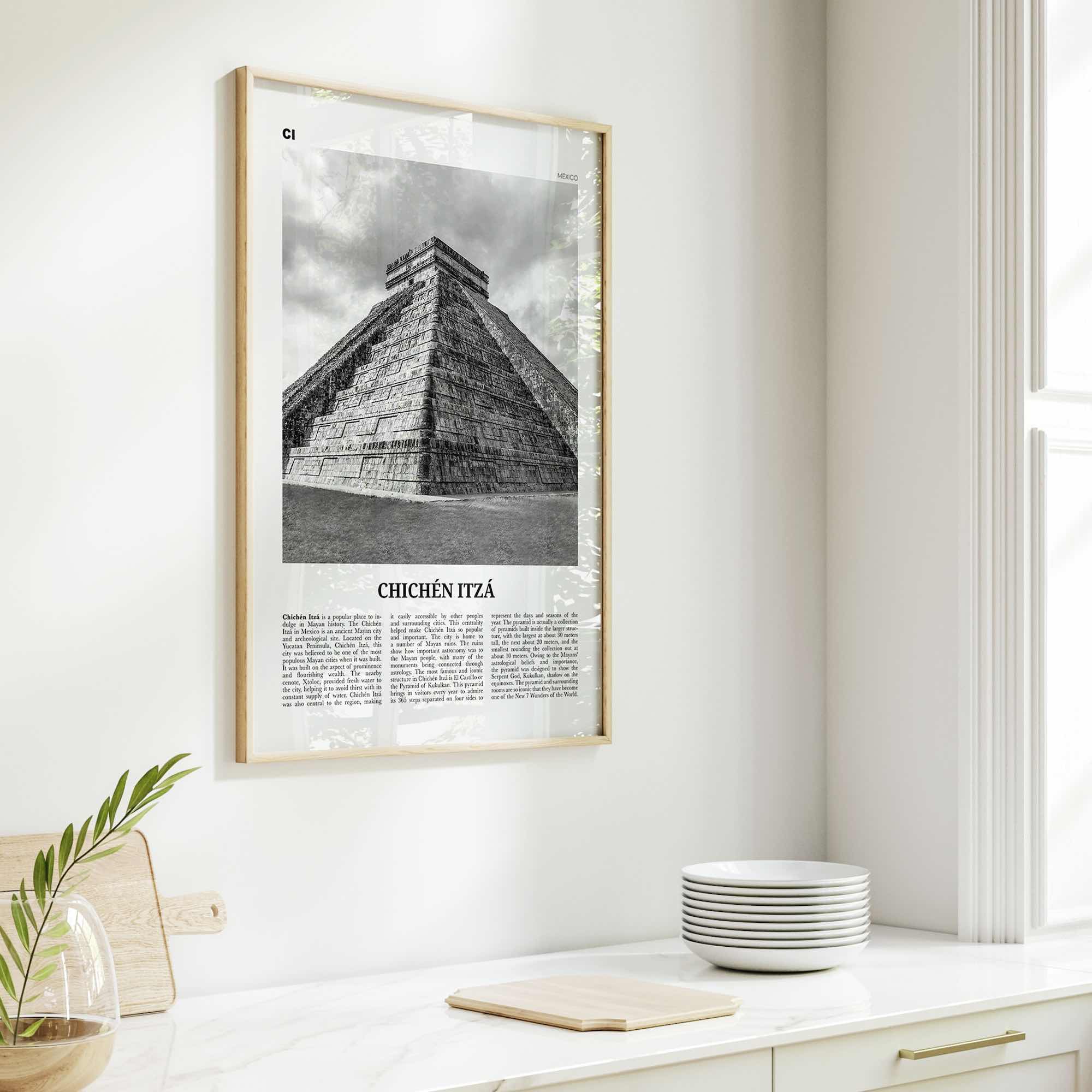 Chichen Itza Print Black and White, Chichen Itza Wall Art, Chichén Itzá Poster, Chichén Itzá Photo, Chichén Itzá Wall Décor, Mexico