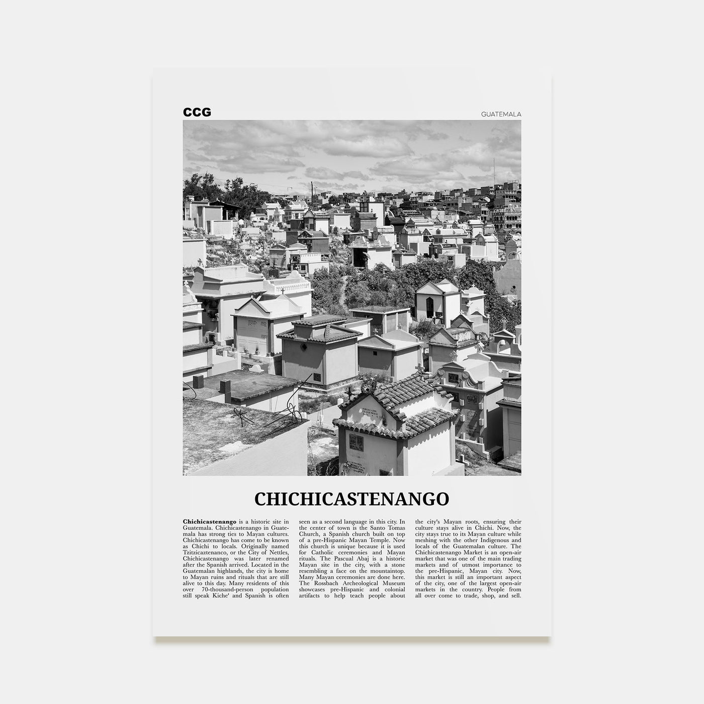 Chichicastenango Travel B&W Poster