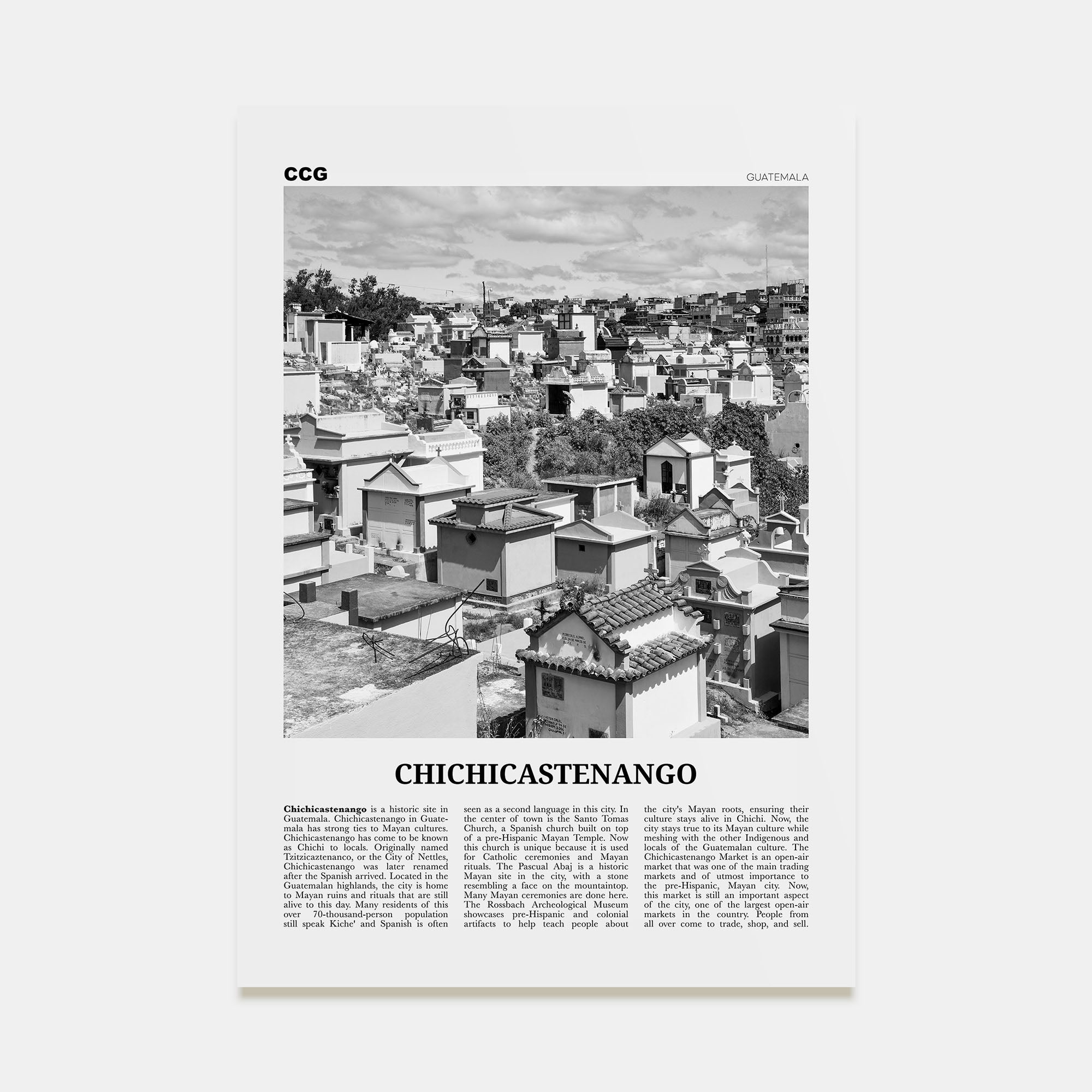 Chichicastenango Travel B&W Poster