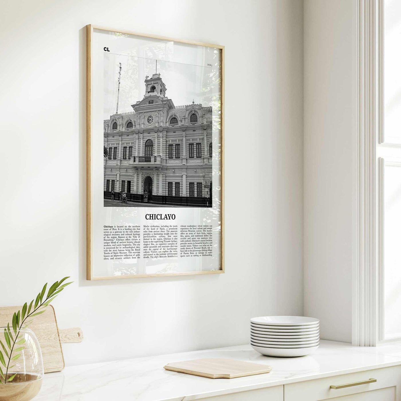 Chiclayo Print Black and White, Chiclayo Wall Art, Chiclayo Poster, Chiclayo Photo, Chiclayo Wall Décor, Chiclayo Map, Peru