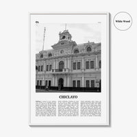 Chiclayo Print Black and White, Chiclayo Wall Art, Chiclayo Poster, Chiclayo Photo, Chiclayo Wall Décor, Chiclayo Map, Peru