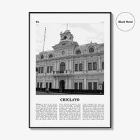 Chiclayo Print Black and White, Chiclayo Wall Art, Chiclayo Poster, Chiclayo Photo, Chiclayo Wall Décor, Chiclayo Map, Peru