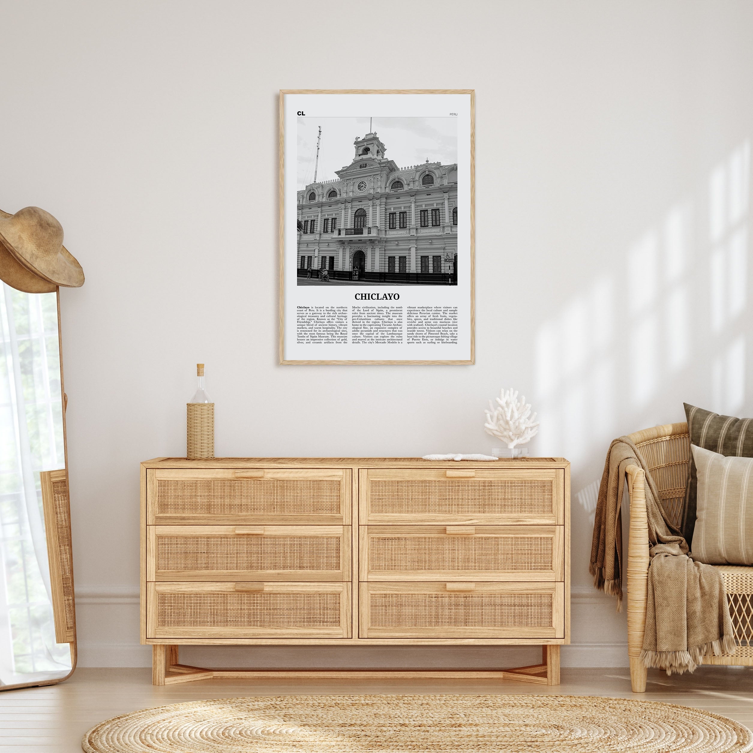 Chiclayo Travel B&W Poster