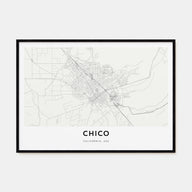 Chico Map Landscape Poster