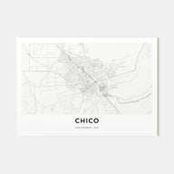Chico Map Landscape Poster