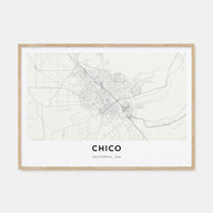 Chico Map Landscape Poster