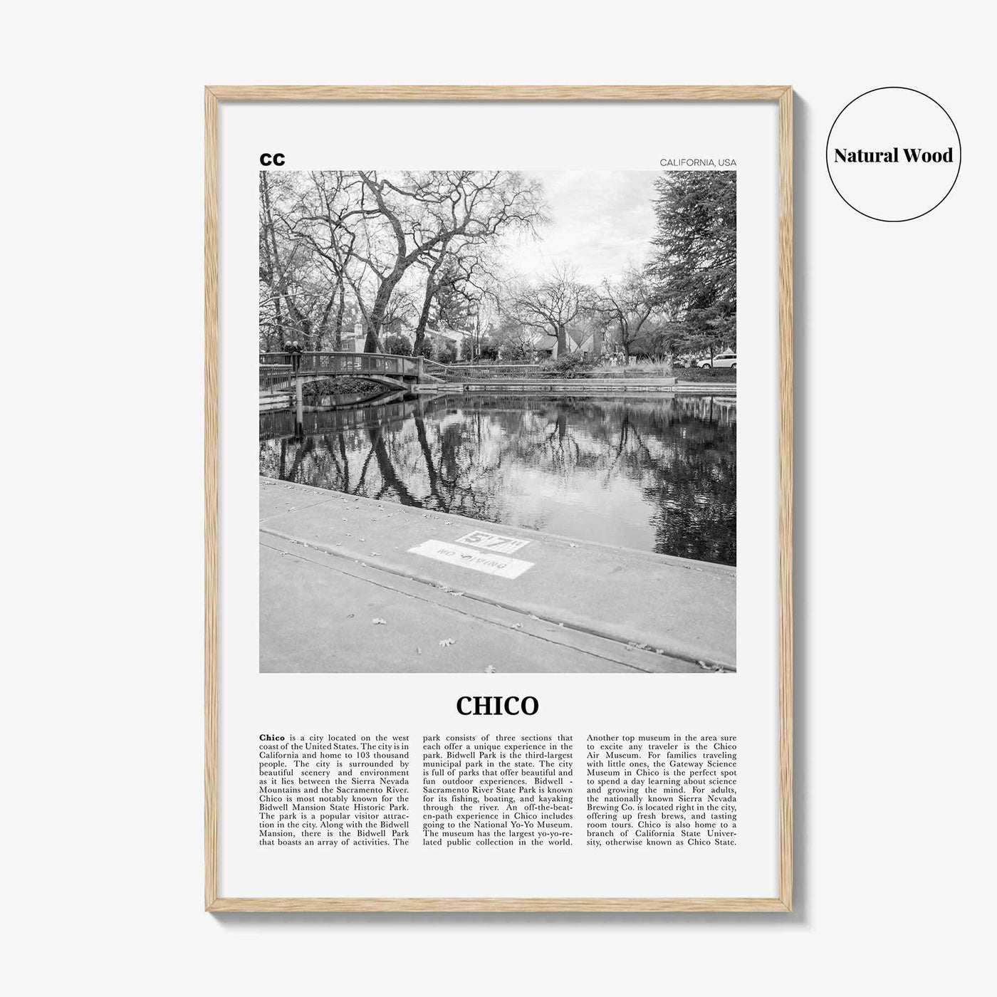 Chico Print Black and White, Chico Wall Art, Chico Poster, Chico Photo, Chico Wall Décor, California, USA, United States