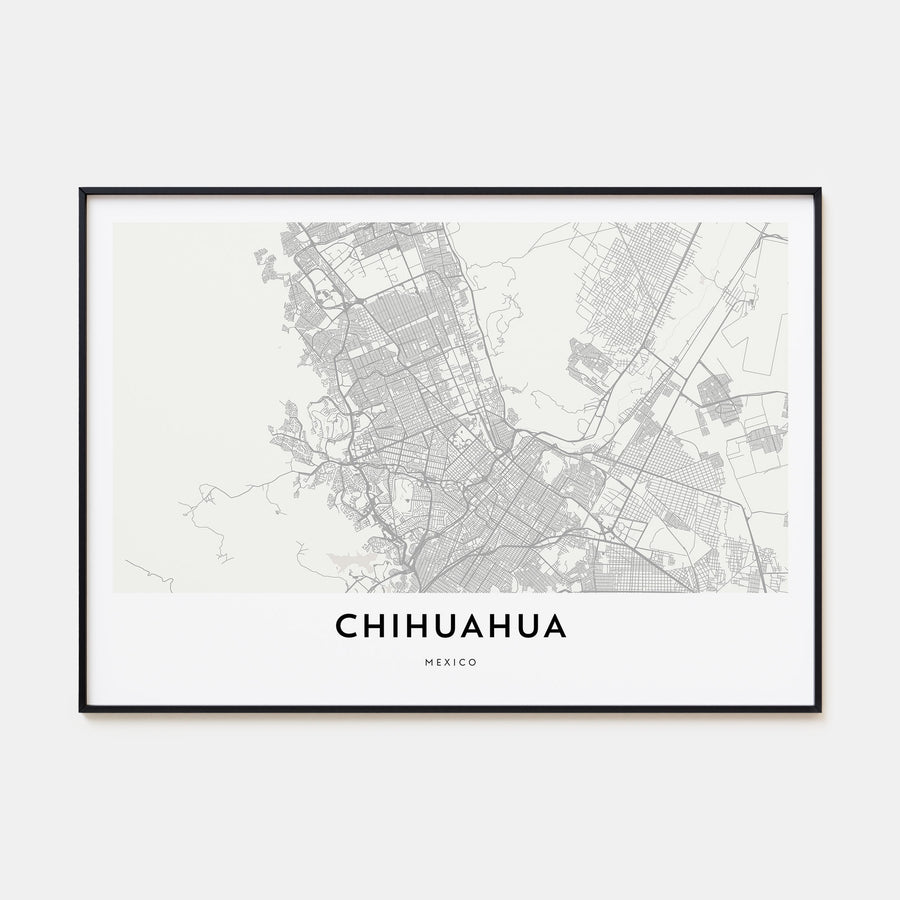 Chihuahua Map Landscape Poster