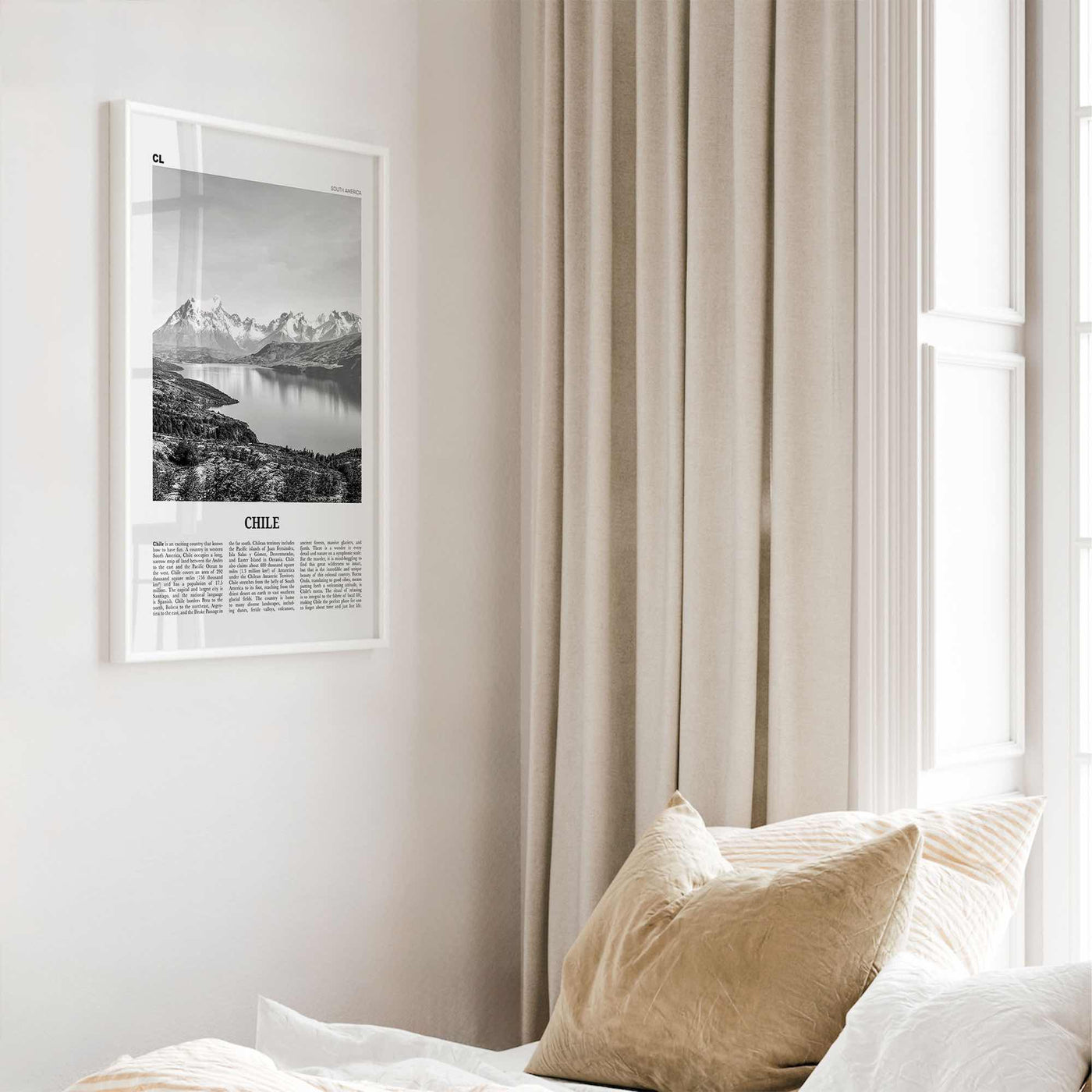 Chile Print Black and White No 1, Chile Wall Art, Chile Poster, Chile Photo, Chile Wall Decor, Country Art Print, Santiago, America