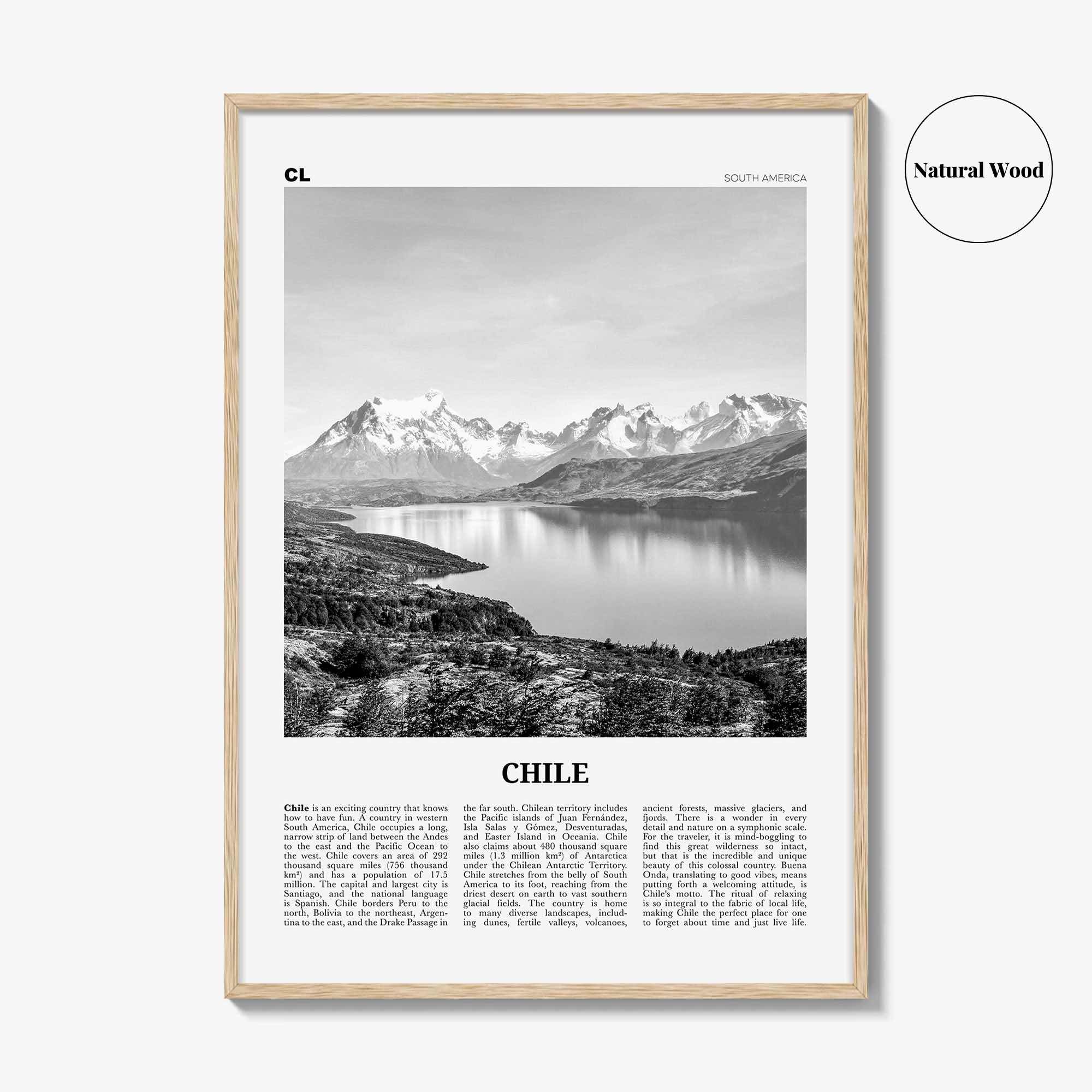 Chile Print Black and White No 1, Chile Wall Art, Chile Poster, Chile Photo, Chile Wall Decor, Country Art Print, Santiago, America