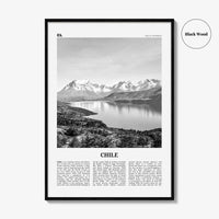 Chile Print Black and White No 1, Chile Wall Art, Chile Poster, Chile Photo, Chile Wall Decor, Country Art Print, Santiago, America