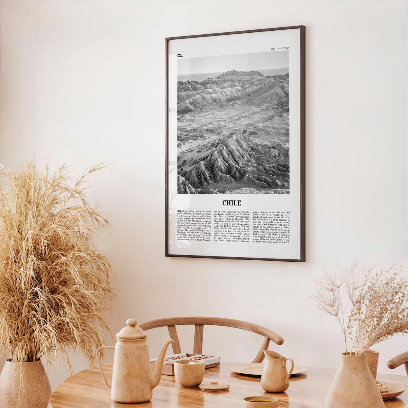 Chile Print Black and White No 2, Chile Wall Art, Chile Poster, Chile Photo, Chile Wall Decor, Country Art Print, Santiago, America