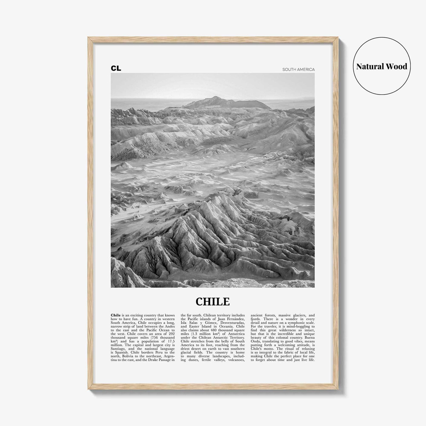 Chile Print Black and White No 2, Chile Wall Art, Chile Poster, Chile Photo, Chile Wall Decor, Country Art Print, Santiago, America