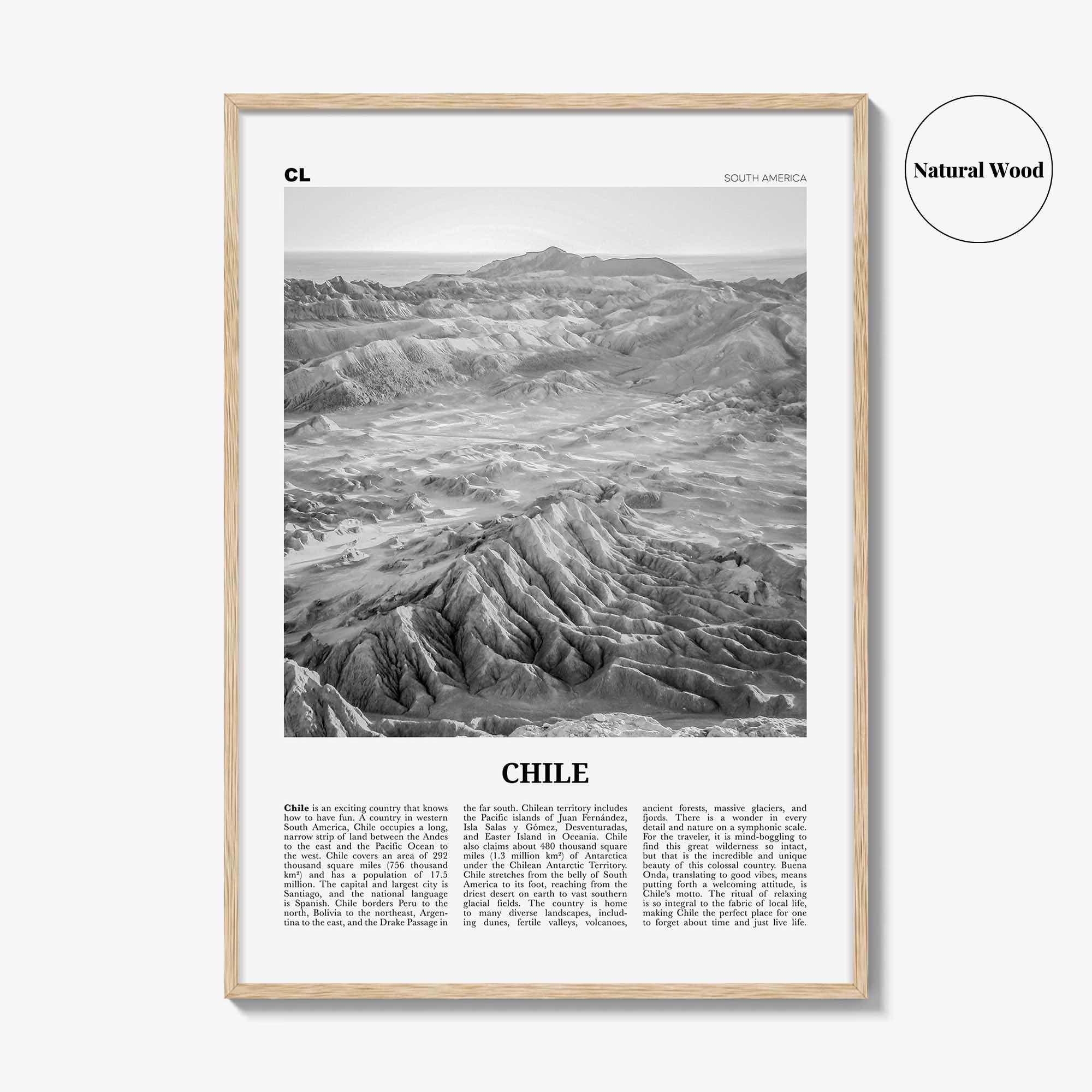 Chile Print Black and White No 2, Chile Wall Art, Chile Poster, Chile Photo, Chile Wall Decor, Country Art Print, Santiago, America