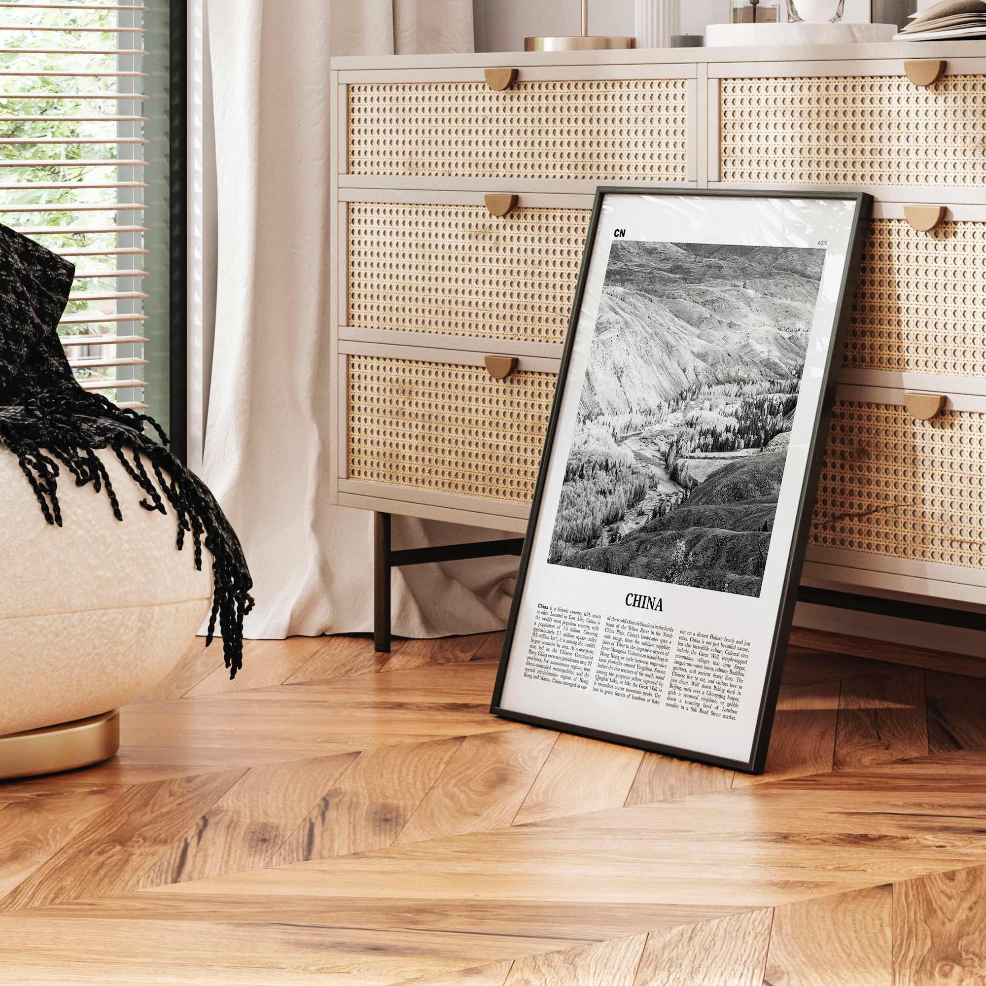 China Print Black and White No 2, China Wall Art, China Poster, China Photo, China Wall Decor, 中国 中华人民共和国, PRC, People's Republic of China