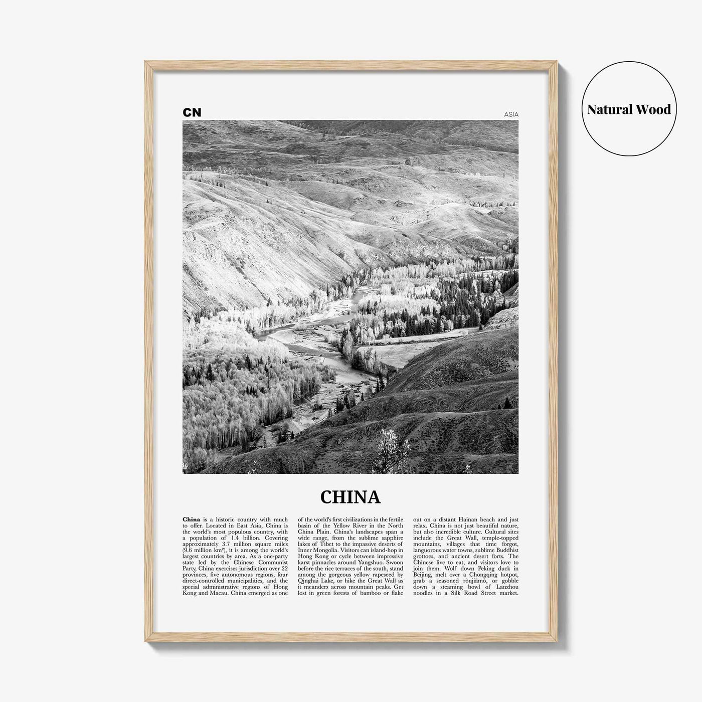 China Print Black and White No 2, China Wall Art, China Poster, China Photo, China Wall Decor, 中国 中华人民共和国, PRC, People's Republic of China