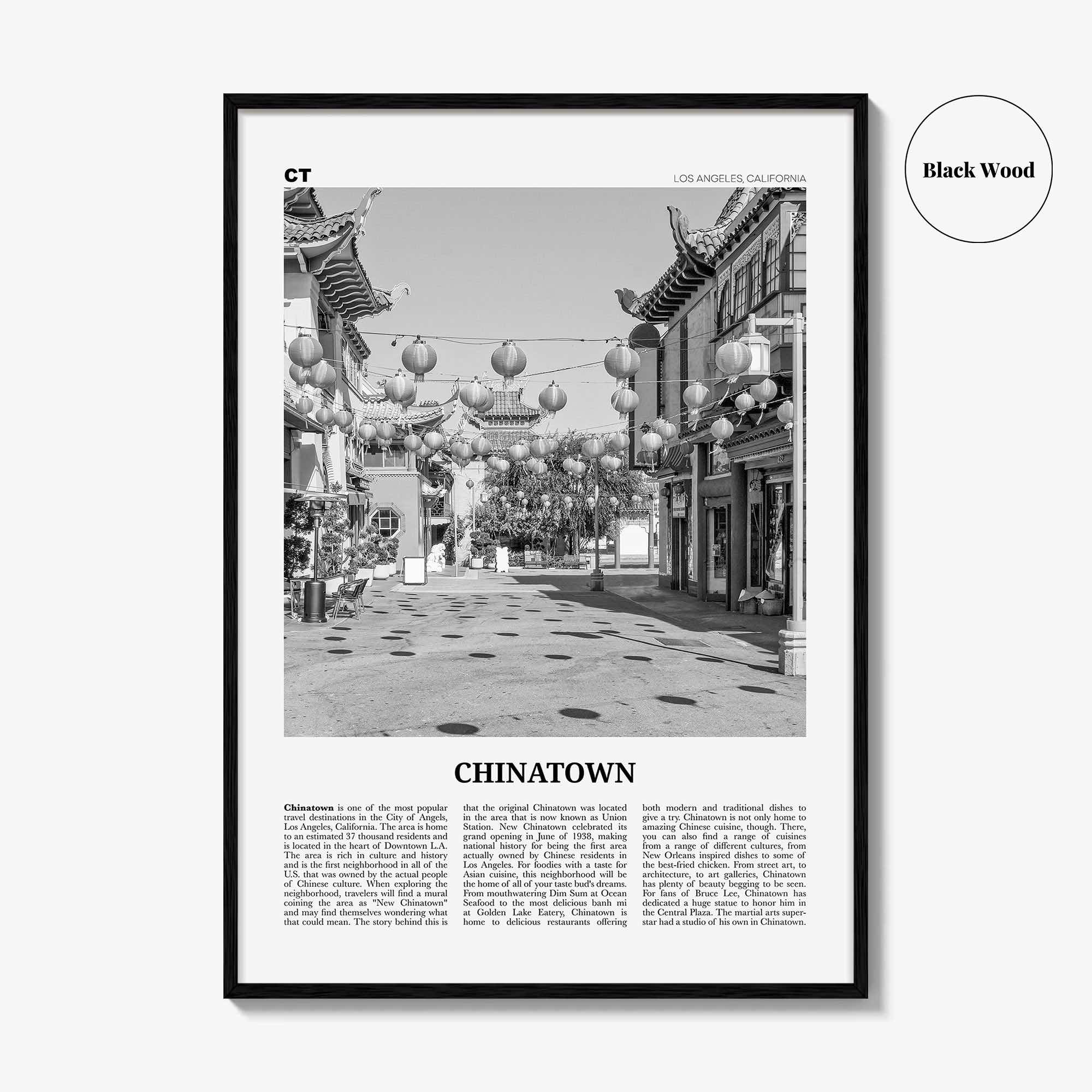 Chinatown Print Black and White Los Angeles, Chinatown Wall Art, Chinatown Poster, Chinatown Photo, Chinatown Wall Décor, California, USA