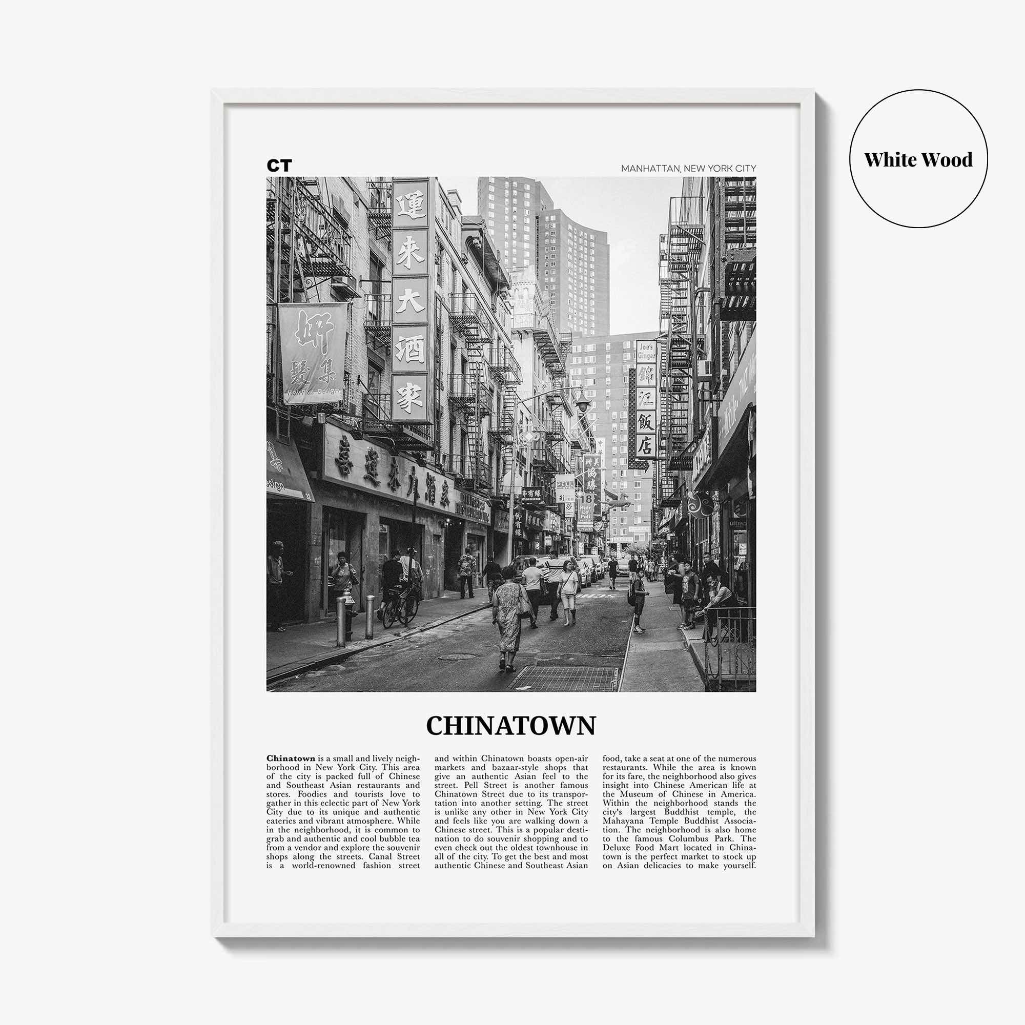 Chinatown Print Black and White New York City, Chinatown Wall Art, Chinatown Poster, Chinatown Photo, Chinatown Wall Décor, USA