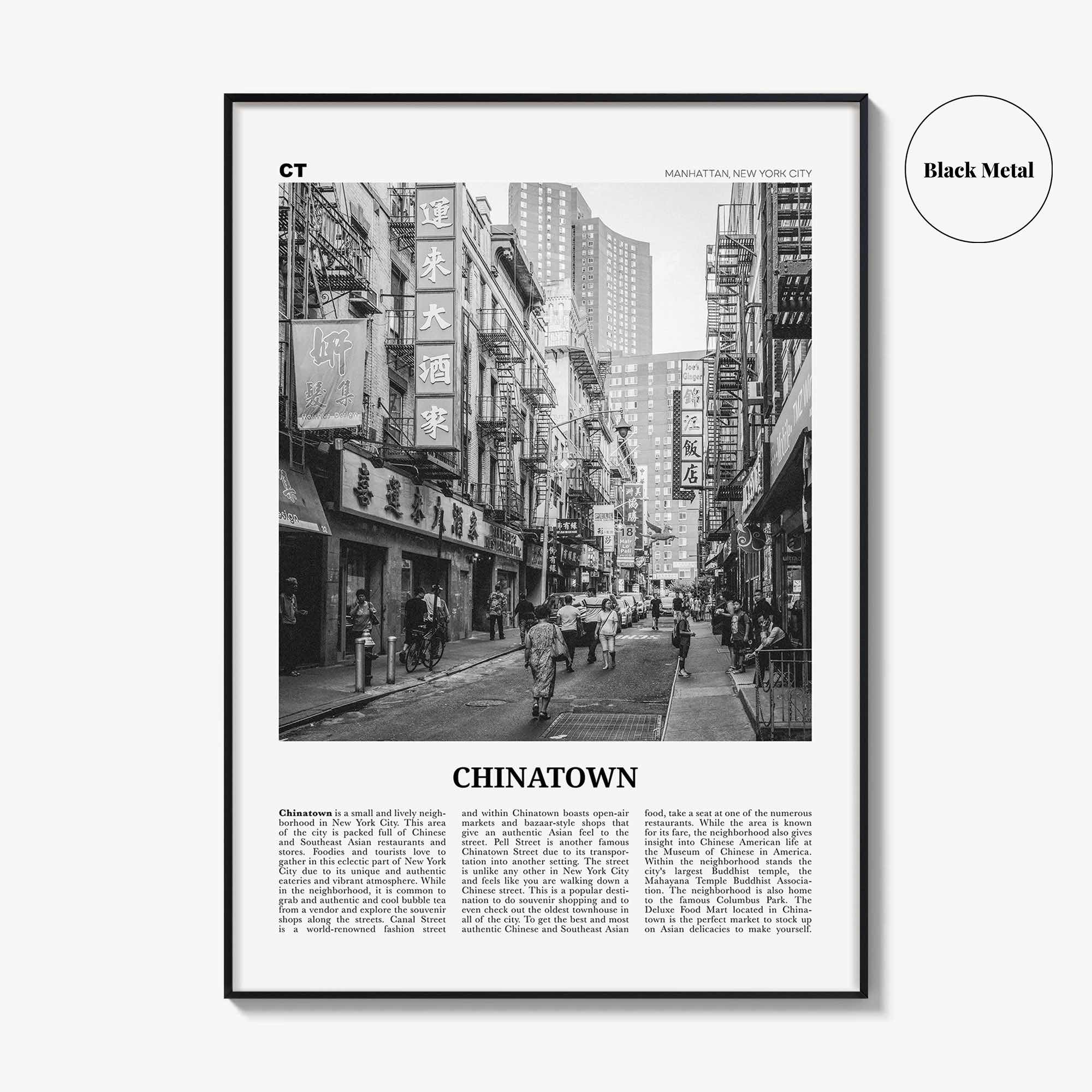 Chinatown Print Black and White New York City, Chinatown Wall Art, Chinatown Poster, Chinatown Photo, Chinatown Wall Décor, USA