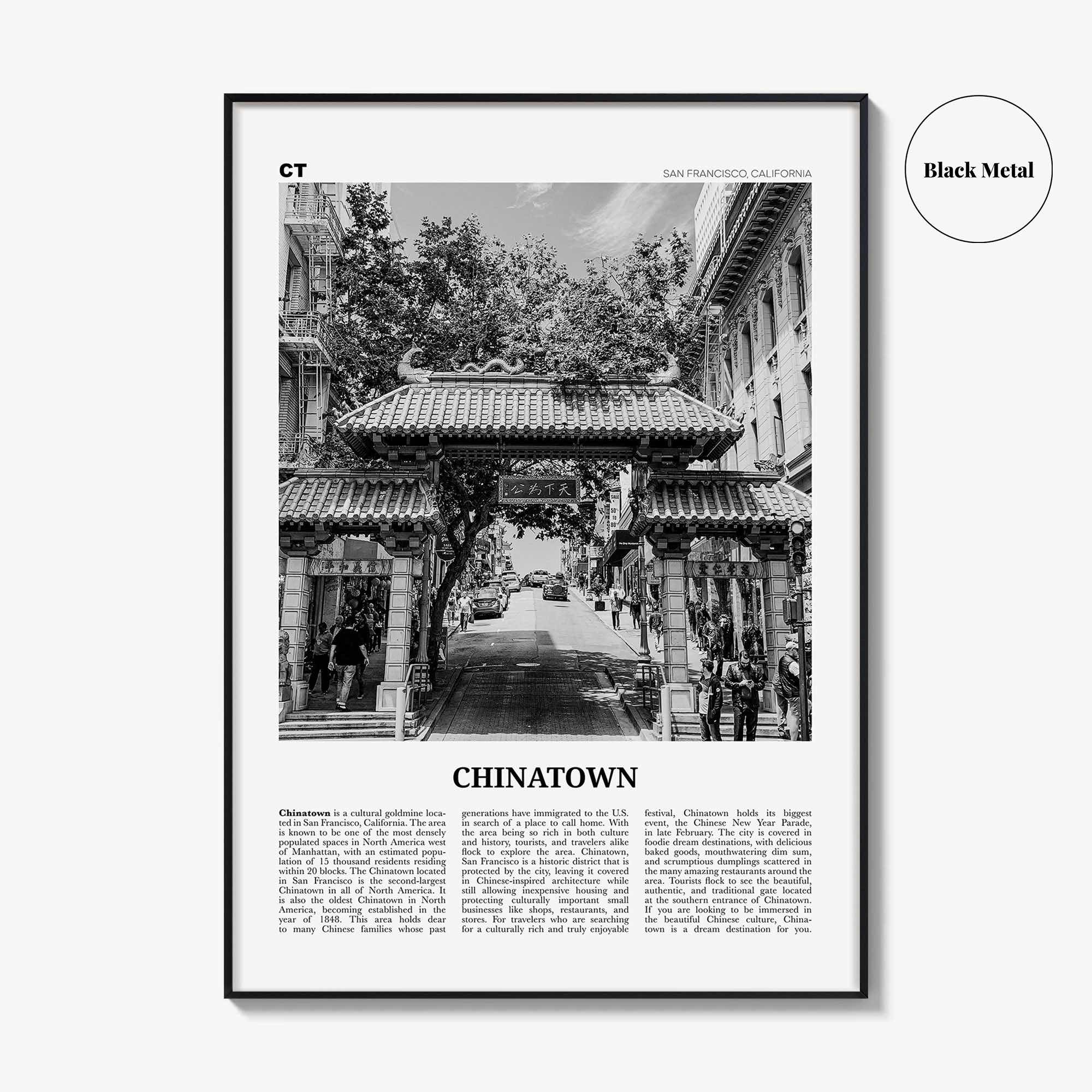 Chinatown Print Black and White San Francisco, Chinatown Wall Art, Chinatown Poster, Chinatown Photo, Chinatown Wall Décor, California, USA