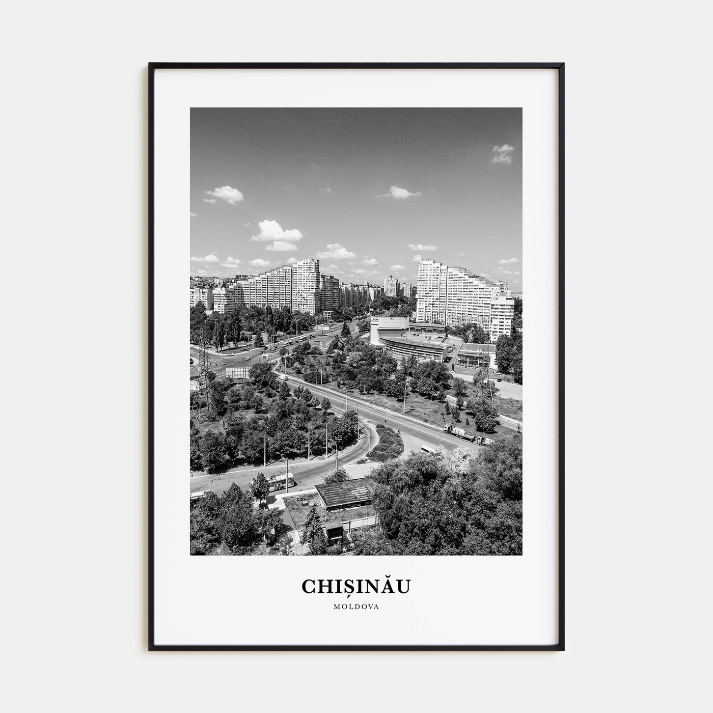 Chișinău Portrait B&W Poster