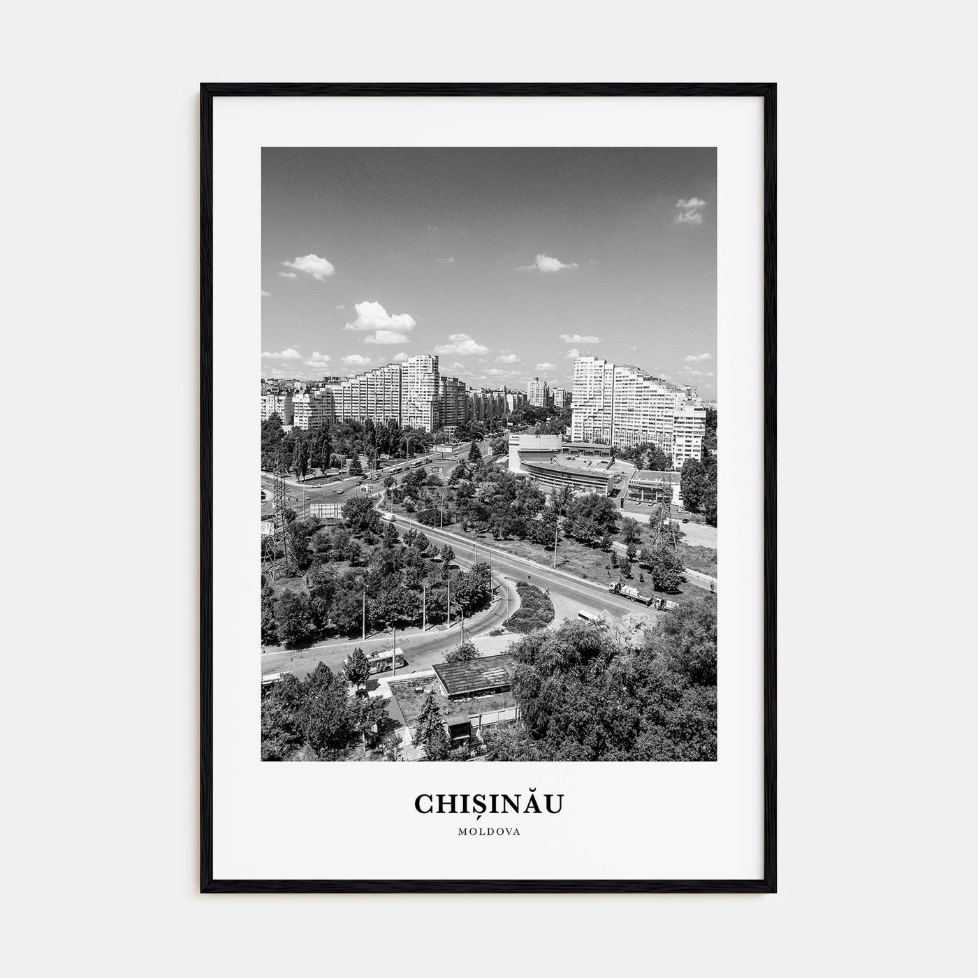 Chișinău Portrait B&W Poster