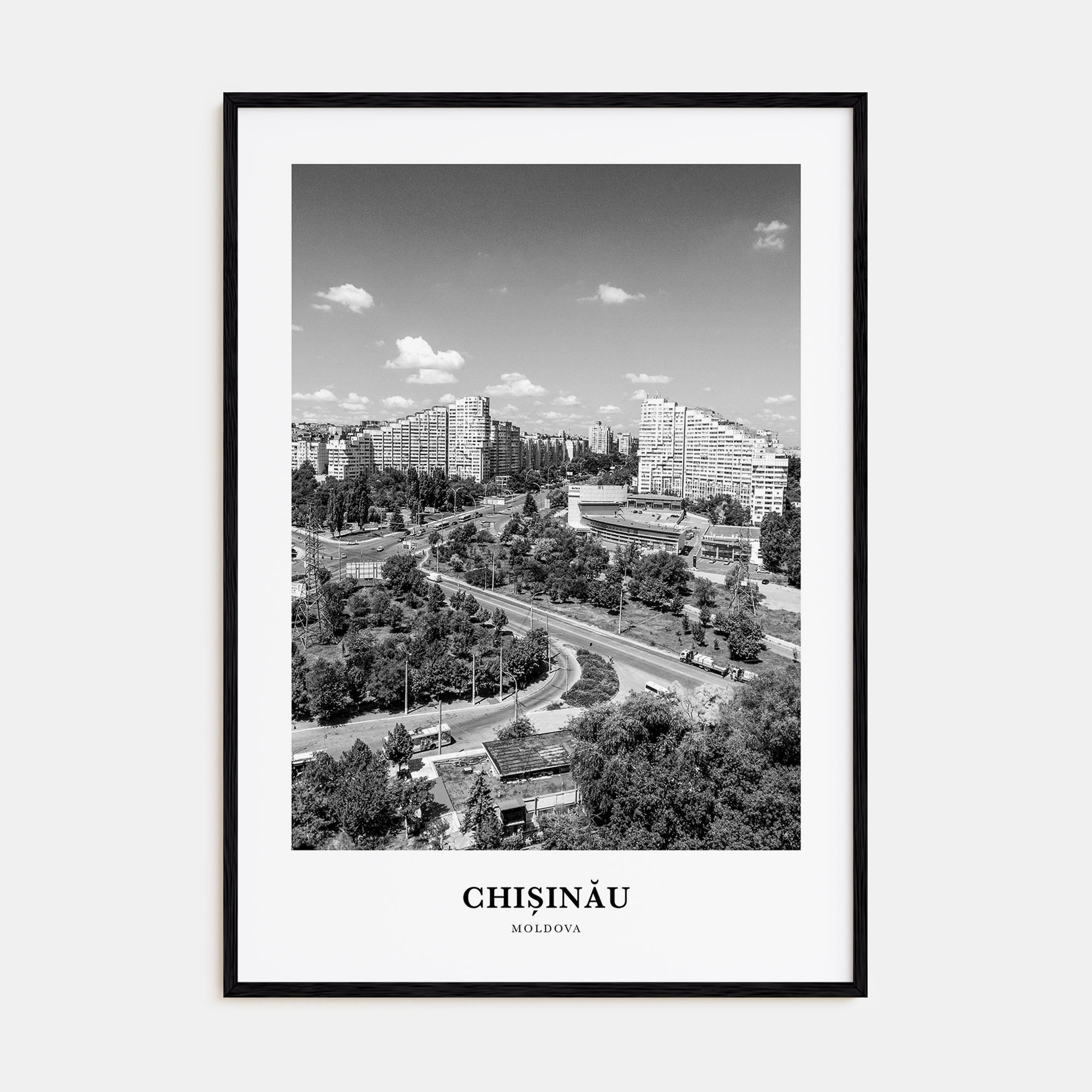 Chișinău Portrait B&W Poster