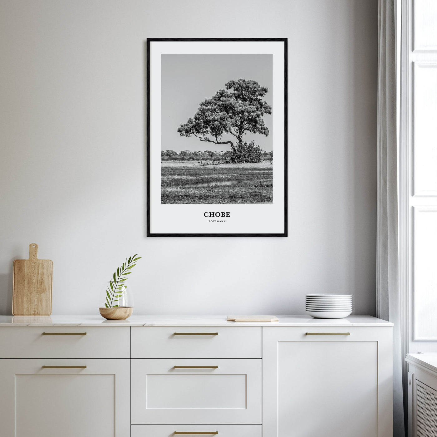 Chobe National Park Portrait B&W Poster