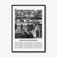 Cholula de Rivadavia Print Black and White, Cholula Wall Art, Cholula Poster, Cholula Photo, Cholula Wall Décor, Cholula Map, Mexico
