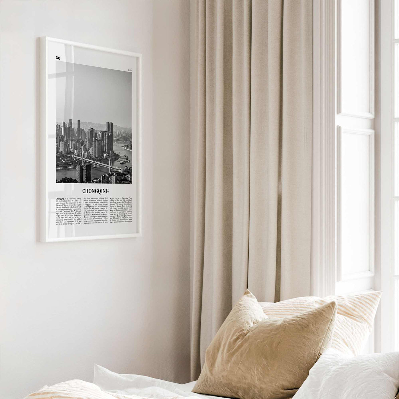 Chongqing Print Black and White, Chongqing Wall Art, Chongqing Poster, Chongqing Photo, Chongqing Wall Décor, Chongqing Map, China