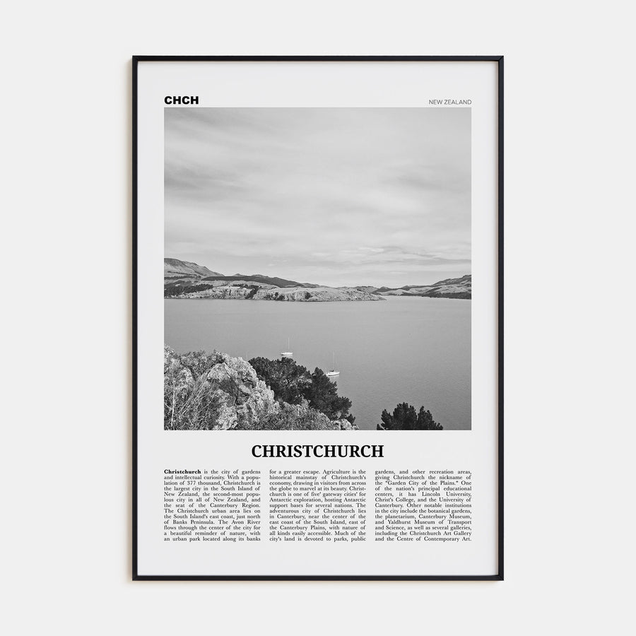 Christchurch Travel B&W No 1 Poster