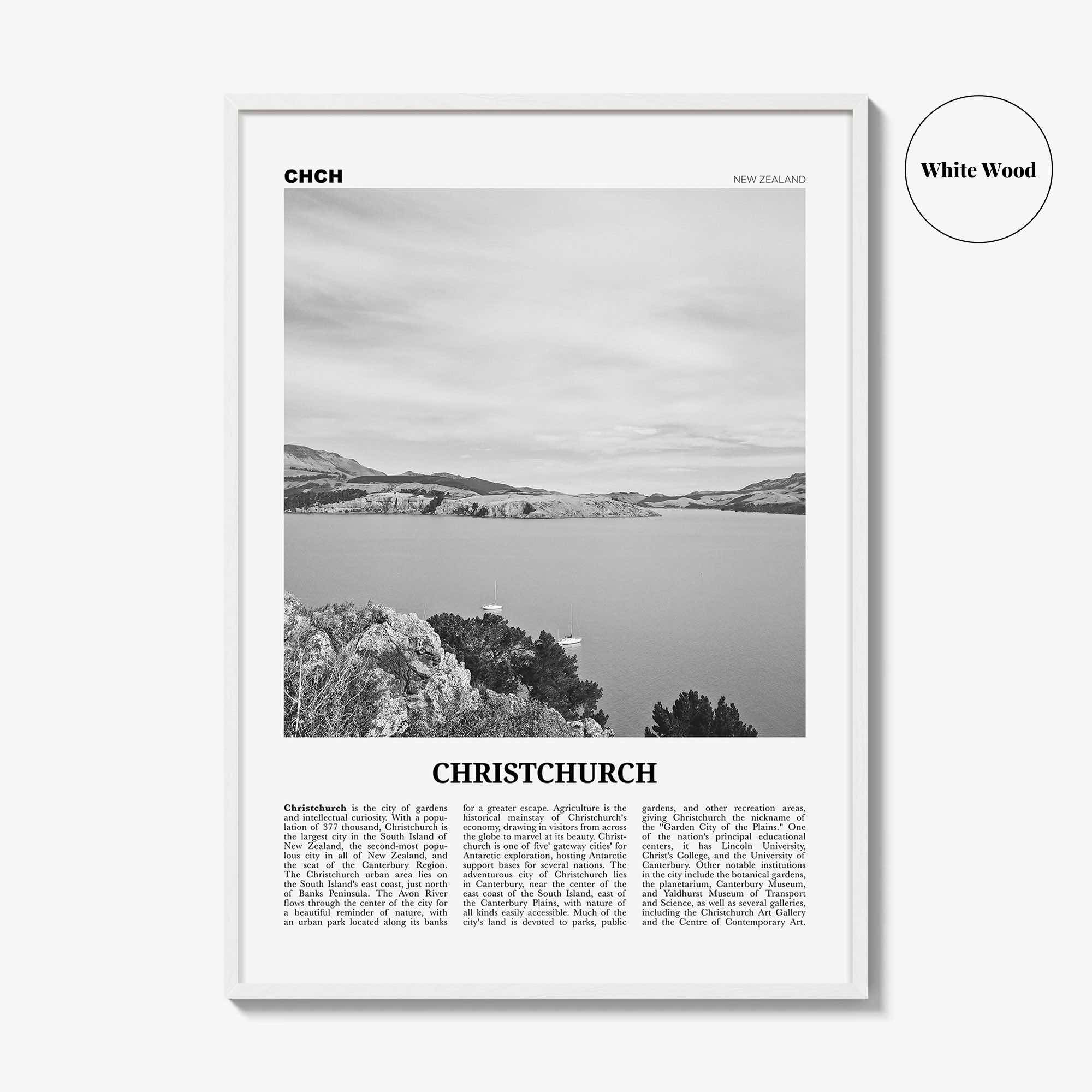 Christchurch Print Black and White No 1, Christchurch Wall Art, Christchurch Poster, Christchurch Photo, New Zealand Poster Print