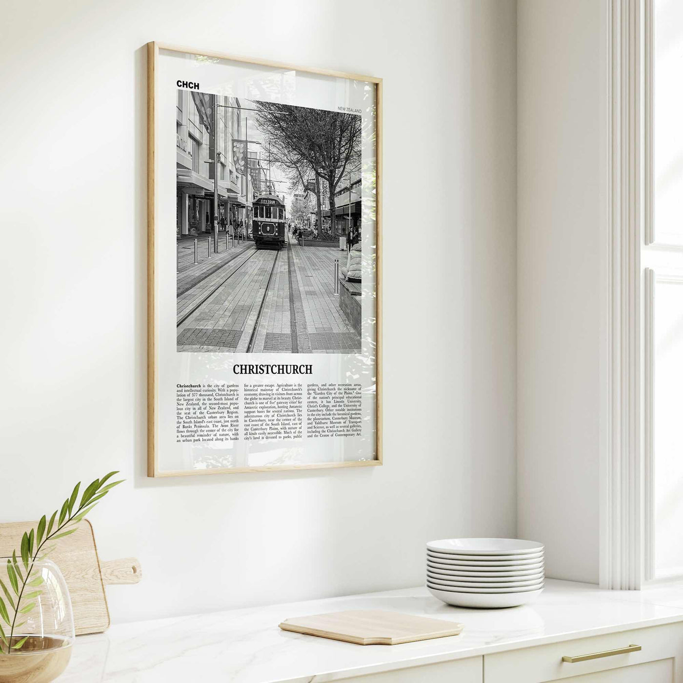 Christchurch Print Black and White No 2, Christchurch Wall Art, Christchurch Poster, Christchurch Photo, New Zealand Poster Print, Oceania