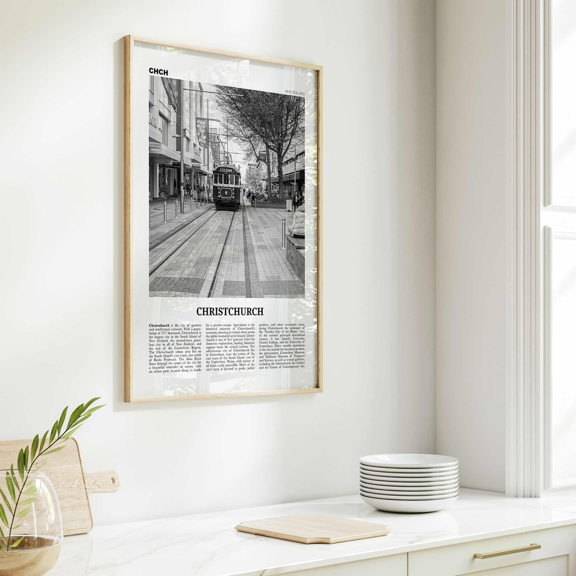 Christchurch Print Black and White No 2, Christchurch Wall Art, Christchurch Poster, Christchurch Photo, New Zealand Poster Print, Oceania