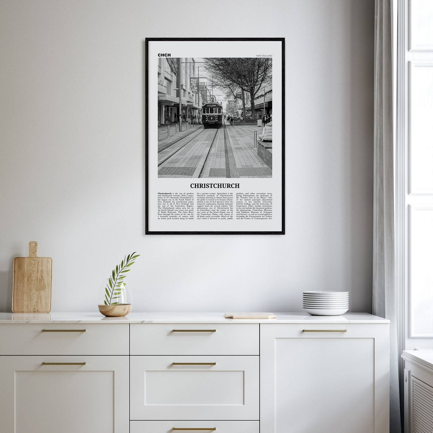 Christchurch Travel B&W No 2 Poster
