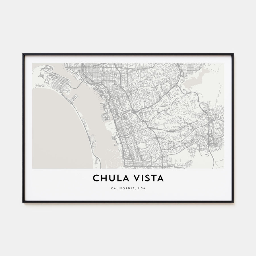 Chula Vista Map Landscape Poster